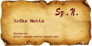 Szőke Netta névjegykártya