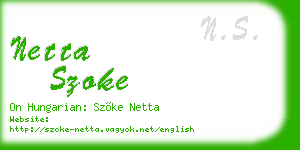 netta szoke business card