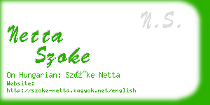 netta szoke business card